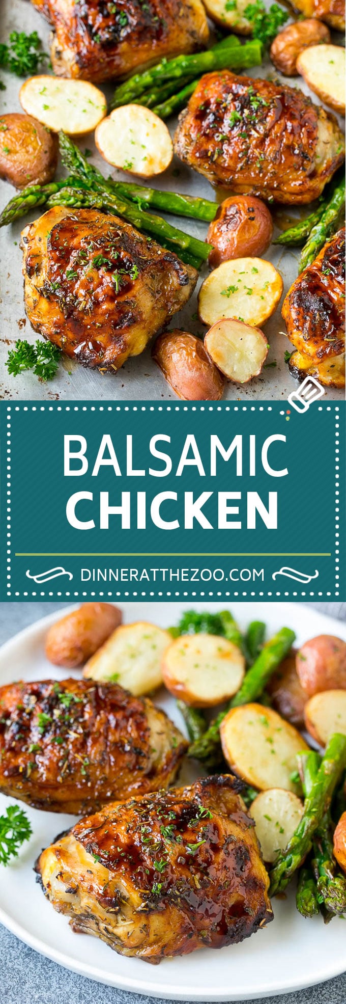 Receta de pollo balsámico |  Pollo en un plato |  Pollo glaseado # pollo # espárragos # papas # cena # sin gluten #dinneratthezoo