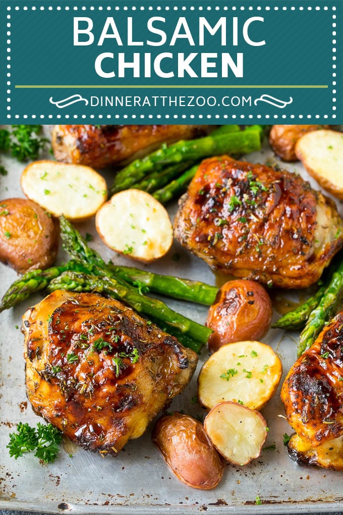 Receta de pollo balsámico |  Pollo en un plato |  Pollo glaseado # pollo # espárragos # papas # cena # sin gluten #dinneratthezoo