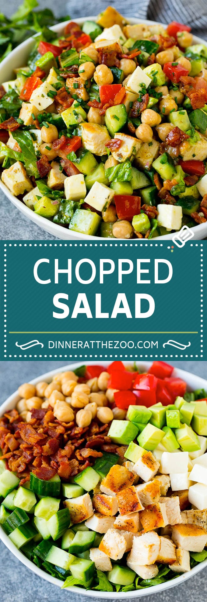 Receta de ensalada picada |  Ensalada de pollo |  Ensalada de aguacate # ensalada # pollo # aguacate # tocino #glutenfree # cena #Cazuelas online#lunch