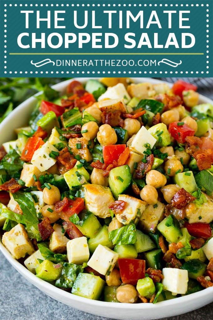 Receta de ensalada picada |  Ensalada de pollo |  Ensalada de aguacate # ensalada # pollo # aguacate # tocino #glutenfree # cena #Cazuelas online#lunch