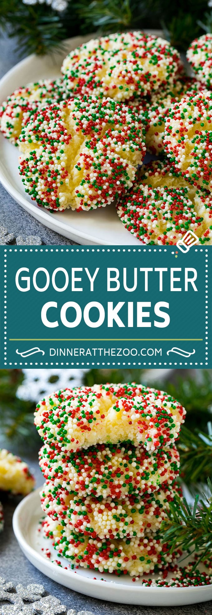 Receta de galleta de mantequilla pegajosa |  Galletas de pastel |  Espolvorear con galletas |  Galletas de Navidad #Galletas #Mantequilla #prinkles #Navidad #postre # Hornear #dinneratthezoo