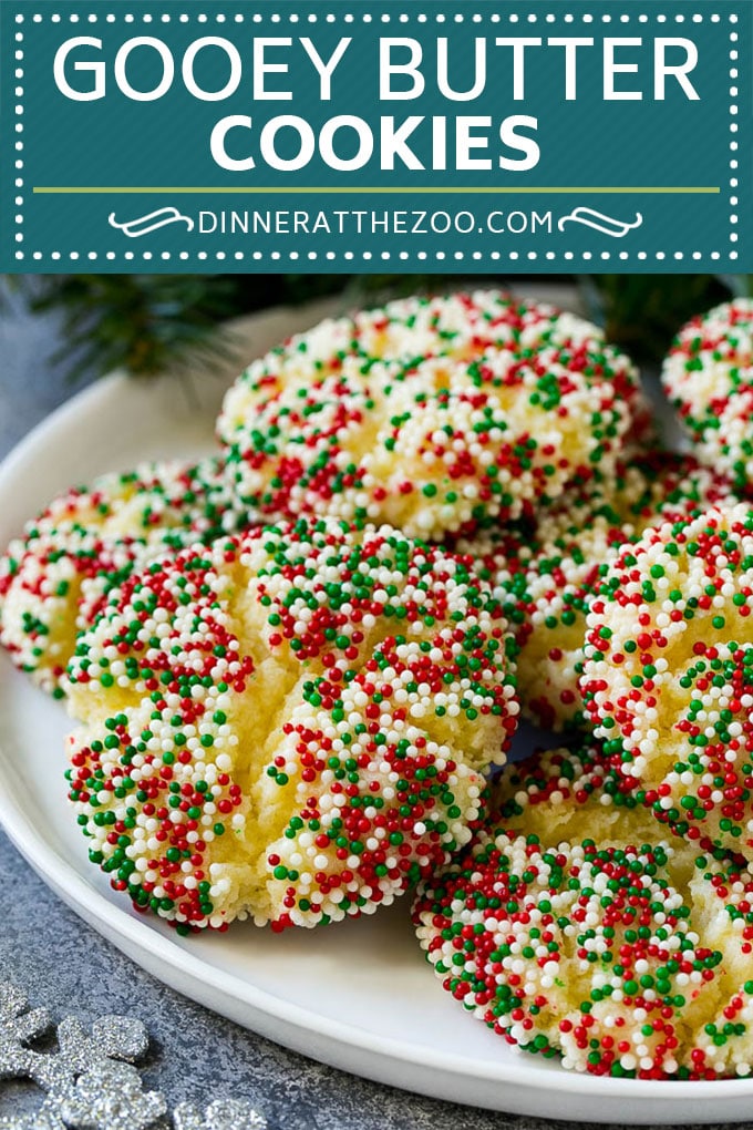 Receta de galleta de mantequilla pegajosa |  Galletas de pastel |  Espolvorear con galletas |  Galletas de Navidad #Galletas #Mantequilla #prinkles #Navidad #postre # Hornear #dinneratthezoo