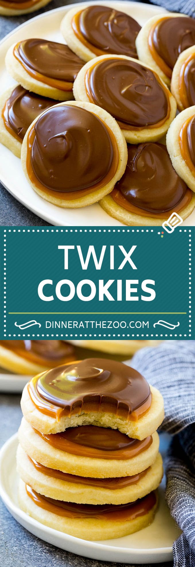 Receta de galletas Twix |  Galletas de chocolate y caramelo |  Galletas de mantequilla #galletas # hornear #caramelo #chocolate #postre #dinneratthezoo