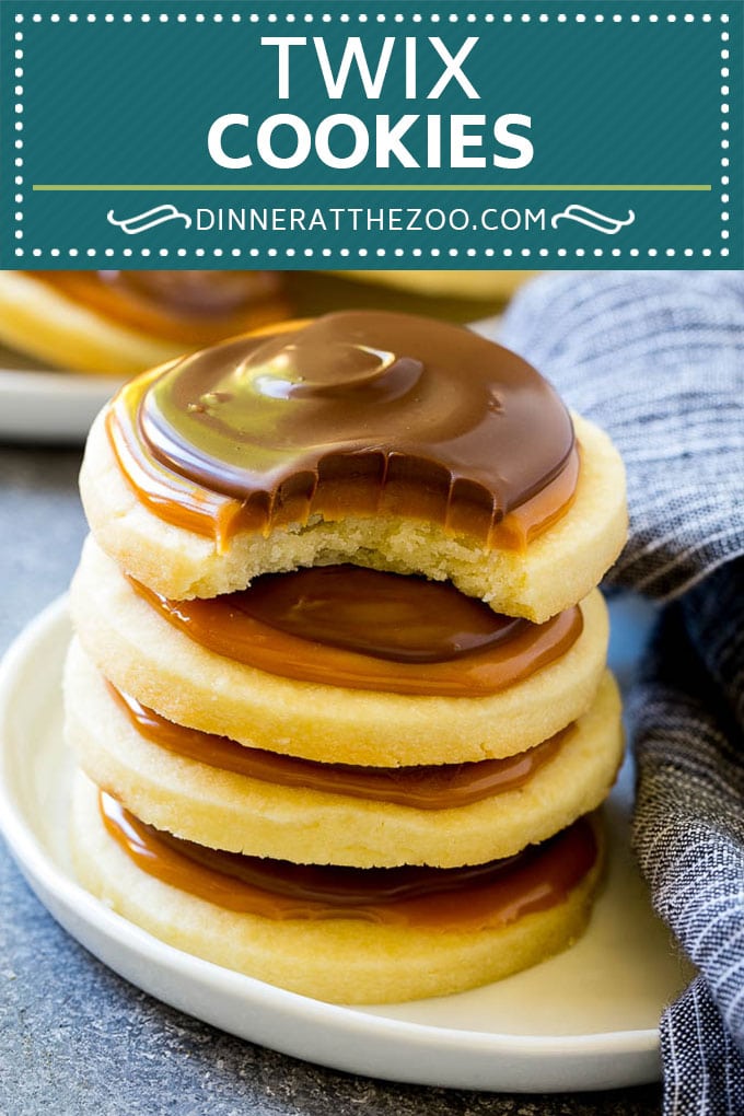 Receta de galletas Twix |  Galletas de chocolate y caramelo |  Galletas de mantequilla #galletas # hornear #caramelo #chocolate #postre #dinneratthezoo