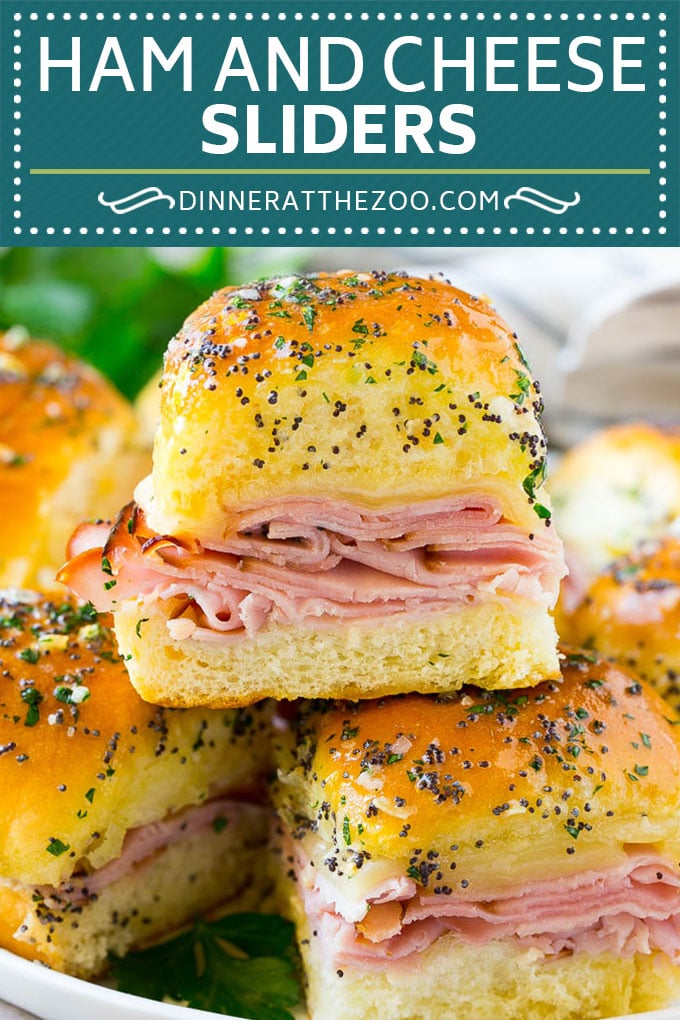 Receta deslizante de jamón y queso |  Deslizadores de jamón y queso calientes |  Sándwiches de jamón y queso #ham #cheese #slider #sandwich #aperitivo #snack #dinneratthezoo