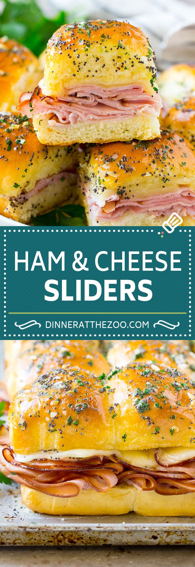 Receta deslizante de jamón y queso |  Deslizadores de jamón y queso calientes |  Sándwiches de jamón y queso #ham #cheese #slider #sandwich #aperitivo #snack #dinneratthezoo