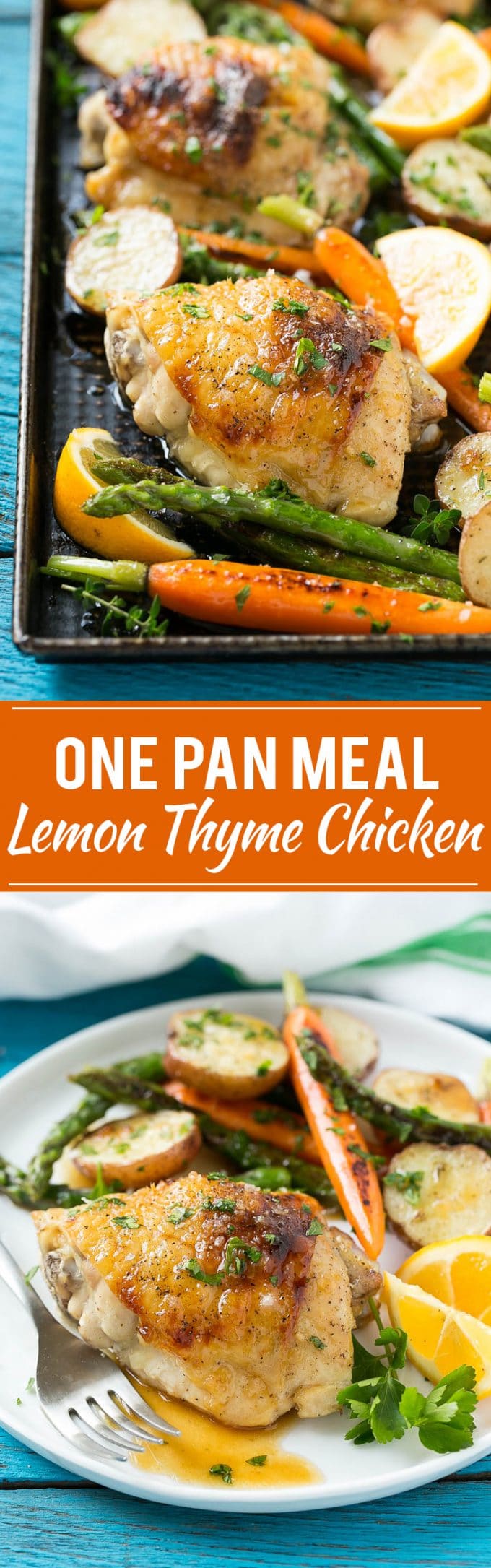 Receta de pollo con limón y tomillo |  Pollo con limón y verduras |  Pollo con limón en un plato # pollo # pasta de papa # zanahorias # papas # espárragos # cena # dinneratthezoo