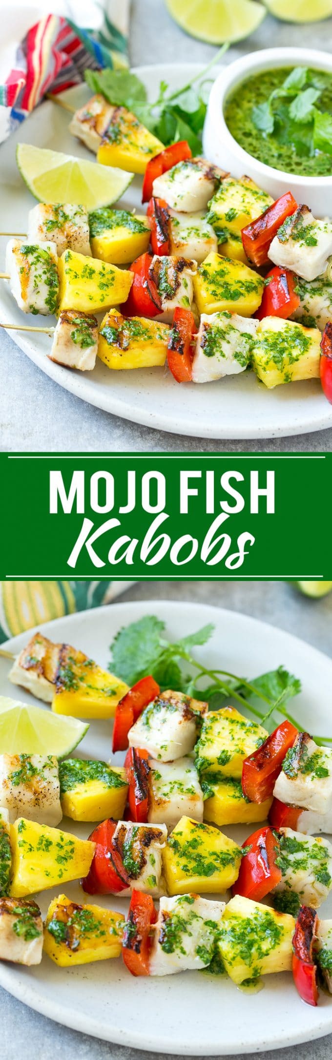 Receta de brochetas de pescado con mojo |  Receta de pescado a la parrilla |  Brochetas de pescado |  Receta de mojo #kabobs # brochetas # grill #pescado #cena #dinneratthezoo