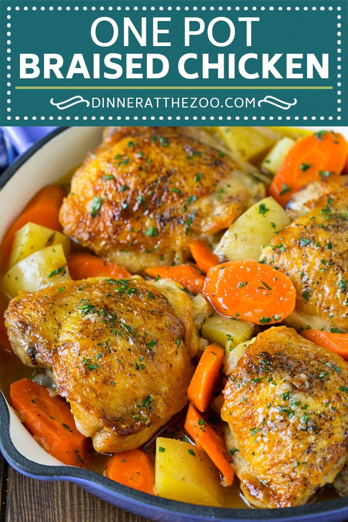Receta de pollo a la brasa con zanahorias y patatas |  Comida en un frasco |  Pollo a la patata #chickenthigh #chickenthighs #onepot #patate # zanahorias #dinner #dinneratthezoo