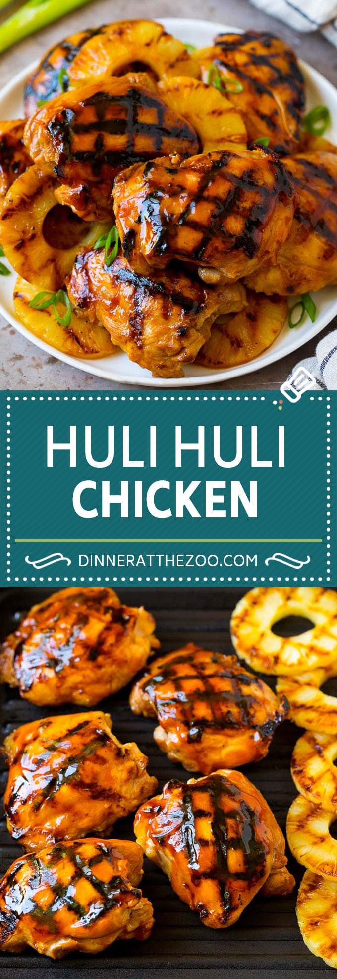Receta de pollo Huli Huli |  Pollo hawaiano |  Muslos de pollo a la parrilla # pollo # piña # a la parrilla # cena # dinneratthezoo