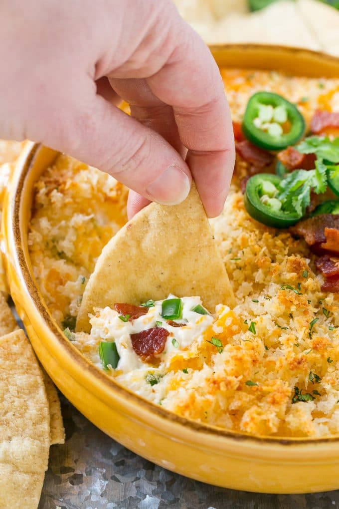 Dip de jalapeños con tocino