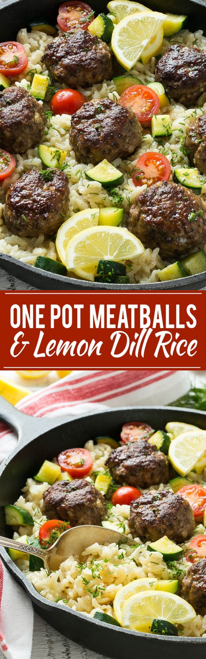 Receta de albóndigas griegas en un frasco con arroz al limón y eneldo |  Albóndigas Griegas |  Arroz con limón y eneldo # griego # albóndigas de ternera #arroz #onepot # cena #dinneratthezoo