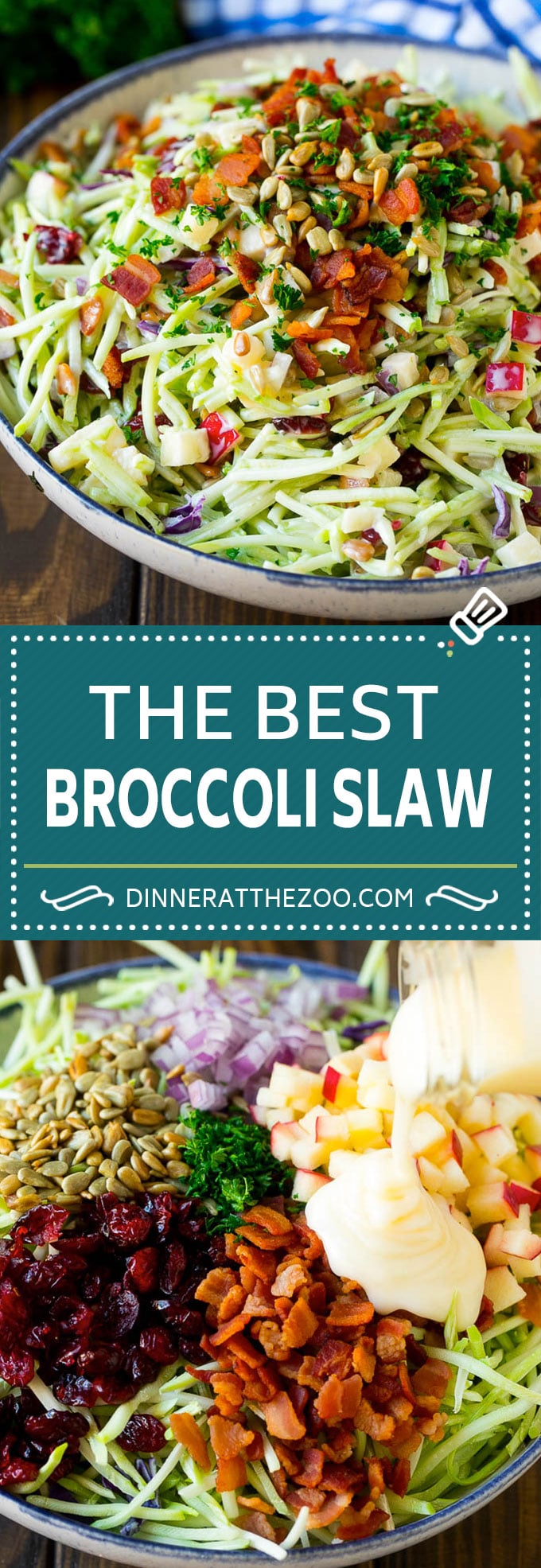 Receta De Ensalada De Repollo Con Tocino Y Brócoli |  Receta de ensalada de col |  Ensalada de brócoli # brócoli # ensalada # ensalada # manzana # tocino # guarnición # almuerzo #dinneratthezoo
