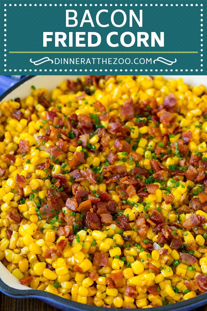 Receta de tocino de maíz frito |  Palomitas de maiz |  Guarnición de maíz # maíz # tocino # guarnición # sin gluten # cena #dinneratthezoo