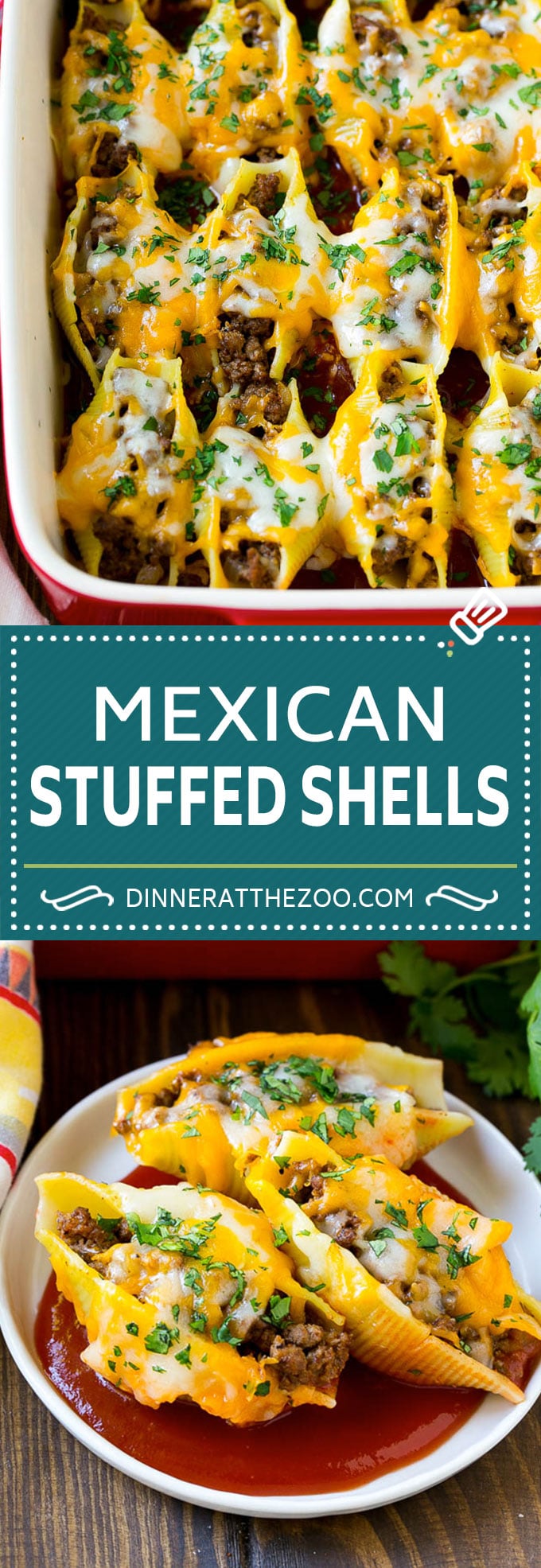 Receta Mexicana De Mariscos Rellenos |  Conchas rellenas |  Pasta mexicana # cena # pasta # Mexicana # carne de res # fideos # queso #dinneratthezoo
