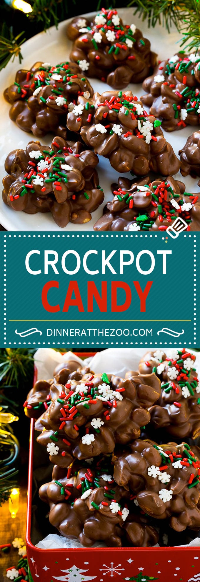 Caramelos de cocción lenta |  Caramelos de cocción lenta |  Manojos de maní Crockpot |  Racimos de cacahuetes de chocolate
