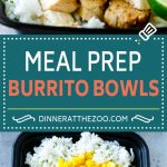 Preparación de comidas Tazones de burrito |  Tazones de burrito de pollo |  Receta de preparación de comidas |  Receta de tazón de burrito