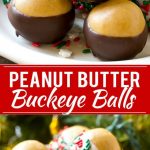Esta receta de bolas de castaño de indias son las clásicas bolas de mantequilla de maní bañadas en chocolate negro o blanco. ¡Unas vacaciones fáciles y energéticamente eficientes para tomar!