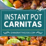 Esta receta de carnitas Instant Pot es carne de cerdo perfectamente chamuscada, de color marrón dorado, luego cocinada a presión con cítricos y especias.