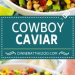 Receta de caviar de vaquero |  Receta de ensalada de frijoles |  Receta de salsa de frijoles |  Salsa de maíz y frijoles # frijoles # maíz # aguacate # salsas # aperitivo #dinneratthezoo