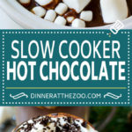 Receta de chocolate caliente en olla de cocción lenta |  Chocolate caliente casero |  Cacao caliente cocido a fuego lento |  Chocolate caliente en olla de barro #bebida #chocolate #cocoa #slowcooker #crockpot #dinneratthezoo