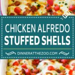 Receta Con Cáscara Rellena De Pollo Alfredo |  Conchas rellenas |  Conchas De Pollo Rellenas |  Pasta al horno # conchas rellenas #alfredo # pollo # pasta # paquete # cena #dinneratthezoo