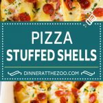 Conchas De Pizza Rellenas |  Receta de concha rellena |  Conchas rellenas al estilo italiano #pizza # pasta # queso #pepperoni # cena #dinneratthezoo