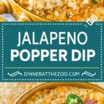Jalapeño Popper Dip #jalapeño #dip #bacon #cheese #appetizer #dinneratthezoo