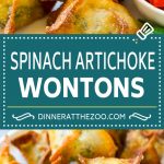 Receta Wontons De Espinacas Y Alcachofas |  Albóndigas fritas |  Aperitivo Wonton #wontons #appetizer #snack #artichoke #spinach #dinneratthezoo