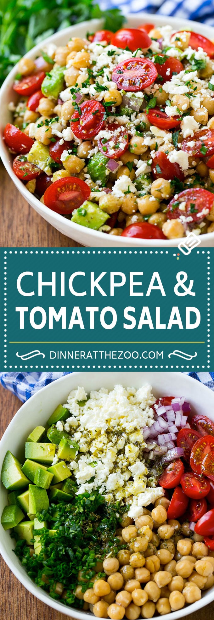 Receta de ensalada de garbanzos |  Ensalada de garbanzos y tomate |  Ensalada de aguacate con garbanzos |  Ensalada de verano #ensalada de verano # recetas #dinneratthezoo