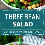 Receta de ensalada de tres frijoles |  Ensalada de frijoles |  Ensalada de judías verdes |  Ensalada de garbanzos # ensalada # frijoles # verduras # vegetariana # sin gluten #dinneratthezoo