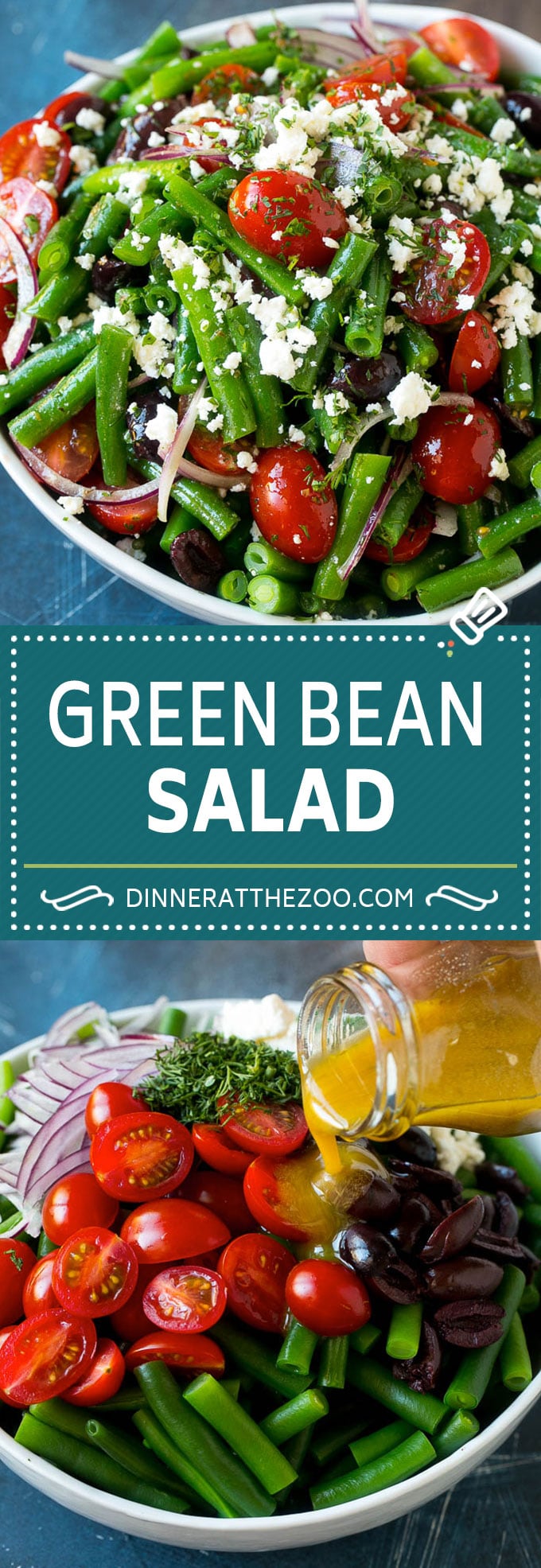 Receta de ensalada de judías verdes |  Ensalada de judías verdes |  Ensalada picada # ejotes # tomates # aceitunas # ensalada # limpieza # bajo en carbohidratos # sin gluten # dinneratthezoo