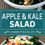 Receta de ensalada de manzana y col rizada |  Receta de col rizada |  Ensalada de otoño #kale #Manzanas #Tocino #Ensalada #feta #Cena #Almuerzo #dinneratthezoo