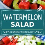 Receta de ensalada de sandía |  Ensalada de sandía y queso feta |  Ensalada de sandía y pepino # Sandía # Pepinos # Ensalada #Dinneratthezoo