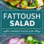 Receta de ensalada fattoush |  Ensalada verde #ensalada # lechuga #tomates # pepino # guarnición #saludable #dinneratthezoo