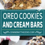 Receta de galletas Oreo y barras de crema |  Galletas en el bar #cookies #oreo #chocolate #postre #dinneratthezoo