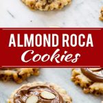 Estas galletas de almendras roncas están cargadas con caramelo y almendras y adornadas con chocolate con leche cremoso. #BakeMagicMoments # Anuncio de orientación