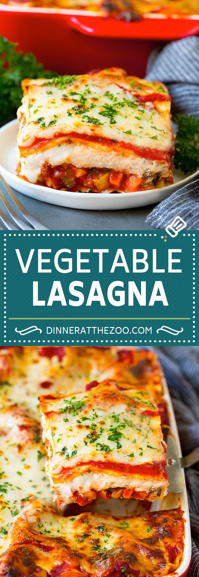 Receta de lasaña de verduras |  Lasaña vegetariana #lasaña # vegetariana # verduras # queso # pasta # cena #dinneratthezoo