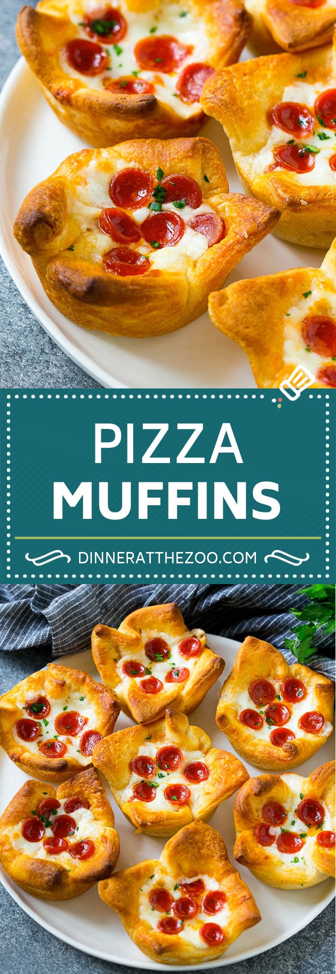 Receta de muffin de pizza |  Bocadillos de pizza |  Tazas para hornear pizza |  Pizza de aperitivo