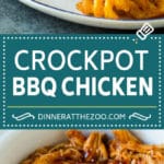 Receta de pollo a la barbacoa en olla de cocción lenta |  BBQ Chicken #Pollo #bbq #slowcooker #crockpot #dinner #dinneratthezoo