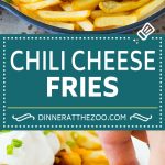 Estas papas fritas con chile son papas fritas crujientes cubiertas con chile de res y queso de la casa, luego se cocinan a la perfección.