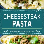 Pasta Philly Cheesesteak |  Pasta de carne molida |  Pasta cremosa #phillycheesesteak #beef #pasta #peppers #mushrooms #dinner #dinneratthezoo