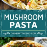 Receta de pasta de champiñones |  Pasta cremosa #pasta # champiñones # tocino # cena #dinneratthezoo