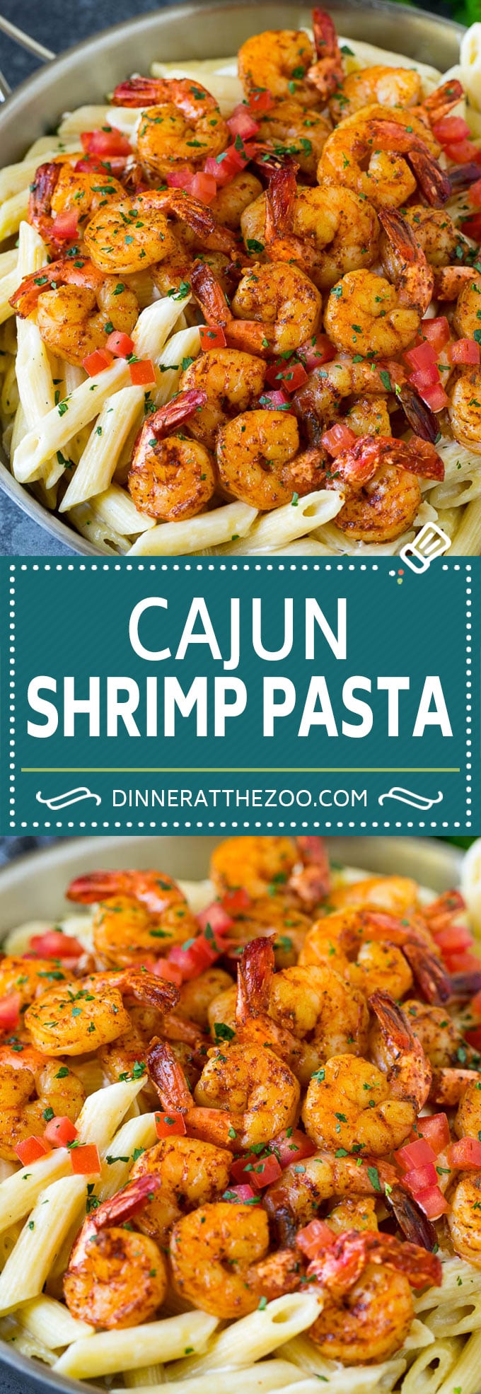 Receta de pasta con camarones cajún |  Pasta con gambas |  Pasta cremosa #pasta #shrimp #cajun #dinner #dinneratthezoo