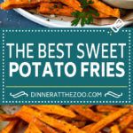 Receta de patatas fritas dulces |  Patatas fritas al horno |  Papas fritas caseras #fries #sweetpotato #sidedish #frenchfries #dinner #dinneratthezoo