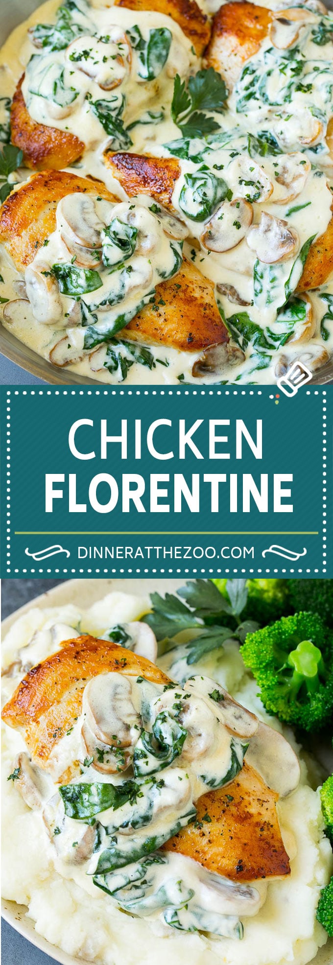 Receta de pollo a la florentina |  Pollo con espinacas |  Pollo con champiñones #pollo #espinacas #hongos #carbohidratos bajos #keto #dinner #dinneratthezoo