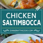 La saltimbocca de pollo son chuletas de pollo aromatizadas con salvia y jamón en salsa de limón.  #pollo #dinneratthezoo