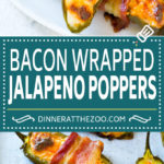 Receta de tocino envuelto con jalapeños |  Poppers de jalapeño al horno |  Aperitivo de tocino # tocino #jalapeños # poppers #appetizer #snack # lowcarb #keto #dinneratthezoo