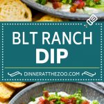 Receta de salsa BLT |  Receta de salsa de tocino |  Ranch Dip #dip #ranch #bacon #lattuce #tomato #aperitif #dinneratthezoo
