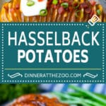 Receta de papa Hasselback #papas # tocino # guarnición #queso # cena #dinneratthezoo